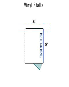  4' X 8' Multiple Vinyl Full Stall Dog Kennels ADDITIONAL STALLS