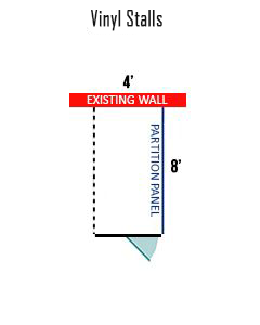  4' X 8' Multiple Vinyl No Back Dog Kennels ADDITIONAL STALLS