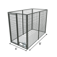 4' X 8' Basic PRO Boss Dog Kennel (Galvanized)