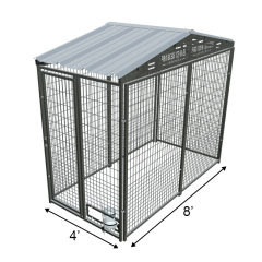 4' X 8' Complete PRO Boss Dog Kennel (Galvanized)