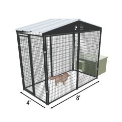 4' X 8' Yard Boss Condo Dog Kennel & Cube Dog House (Complete)