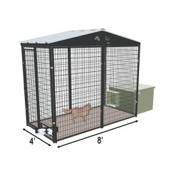 4' X 8' Yard Boss Condo Dog Kennel & Cube Dog House (Ultimate)