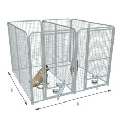  4' X 8' Multiple PRO Full Stall Dog Kennels x2