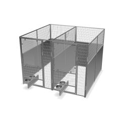 4' X 8' Multiple Stainless Steel Full Stall Dog Kennels X2	