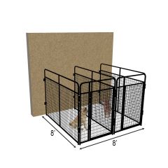 4' X 8' Multiple Standard No Back Dog Kennels x2