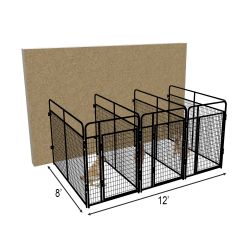4' X 8' Multiple Standard No Back Dog Kennels x3