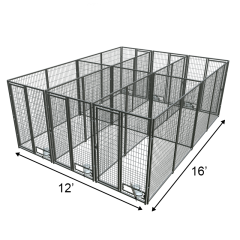 4' X 4' Multiple PRO Boss Back To Back Dog Kennels x3