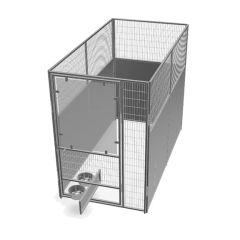 4' X 8' Single Stainless Steel Dog Kennel	