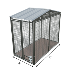 4' X 8' Ultimate PRO Boss Dog Kennel (Galvanized)