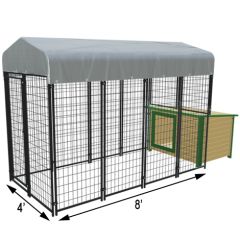 4' X 8' Value Kennel & XL Cabin Dog House Combo (Basic)