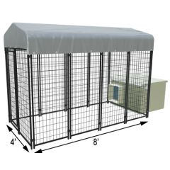 4' X 8' Value Kennel & Cube Dog House Combo (Basic) 