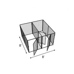 4' X 8' Multiple 5' Tall Flex Full Stall Dog Kennels X2 