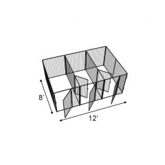 4' X 8' Multiple 5' Tall Flex Full Stall Dog Kennels X3