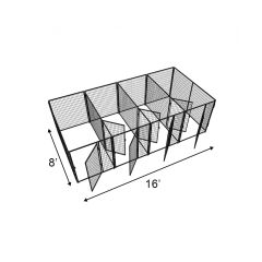 4' X 8' Multiple 5' Tall Flex Full Stall Dog Kennels X4