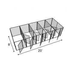 4' X 8' Multiple 5' Tall Flex Full Stall Dog Kennels X5