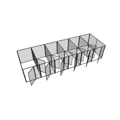 4' X 8' Multiple 5' Tall Flex Full Stall Dog Kennels X6