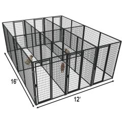 4' X 8' Multiple Yard Boss Back To Back Dog Kennels x3