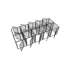 4' X 4' Multiple 5' Tall Flex Back To Back Dog Kennels X10
