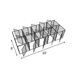 4' X 4' Multiple 5' Tall Flex Back To Back Dog Kennels X10