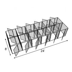 4' X 4' Multiple 5' Tall Flex Back To Back Dog Kennels X12