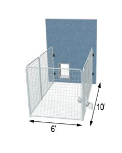 6' X 10' Three Sided PRO Dog Kennel 	
