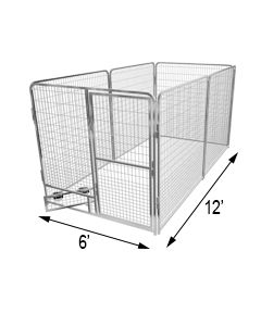 6' X 12' Basic Dog Kennel Pro (Galvanized)