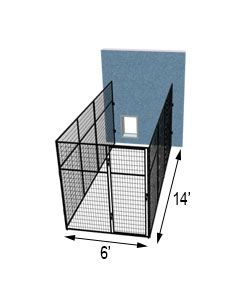 6' X 14' Three Sided 7' Tall Wire Dog Kennel 	
