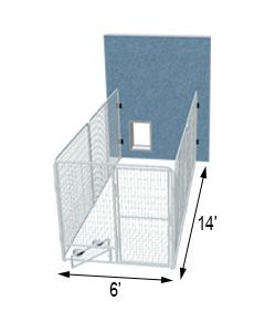 6' X 14' Three Sided PRO Dog Kennel 	