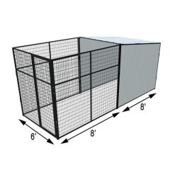6' X 8' Vinyl Kennel Stall & 6' X 8' Welded Wire Dog Kennel (Basic)