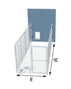 6' X 16' Three Sided PRO Dog Kennel 