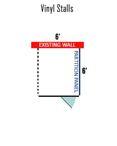6' X 6' Multiple Vinyl No Back Dog Kennels ADDITIONAL STALLS