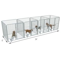  6' X 6' Multiple PRO Full Stall Dog Kennels x4