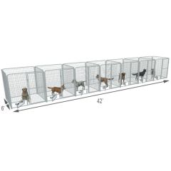  6' X 6' Multiple PRO Full Stall Dog Kennels x7
