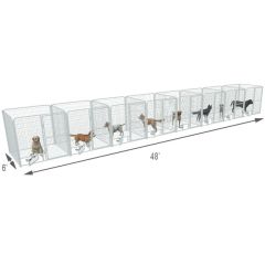  6' X 6' Multiple PRO Full Stall Dog Kennels x8