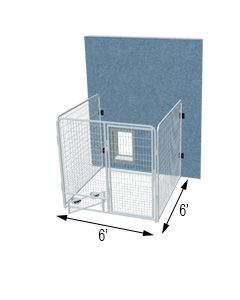 6' X 6' Three Sided Basic PRO Dog Kennel 