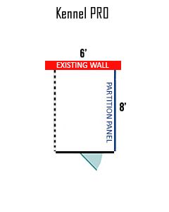 6' X 8' Multiple PRO No Back Dog Kennels ADDITIONAL STALLS