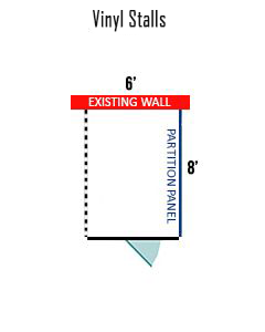 6' X 8' Multiple Vinyl No Back Dog Kennels ADDITIONAL STALLS