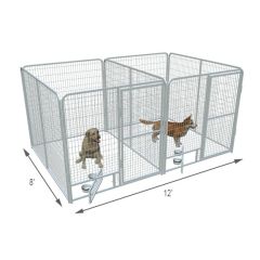  6' X 8' Multiple PRO Full Stall Dog Kennels x2