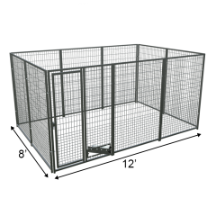 8' X 12' Basic PRO Boss Dog Kennel (Galvanized)