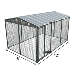 8' X 12' Complete PRO Boss Dog Kennel (Galvanized)