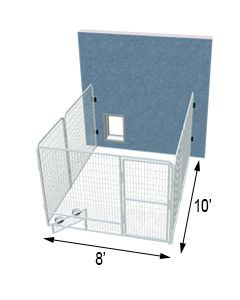 8' X 10' Three Sided PRO Dog Kennel 	
