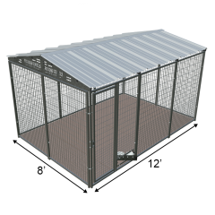 8' X 12' Ultimate PRO Boss Dog Kennel (Galvanized)