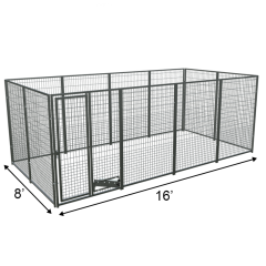 8' X 16' Basic PRO Boss Dog Kennel (Galvanized)