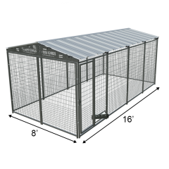 8' X 16' Complete PRO Boss Dog Kennel (Galvanized)