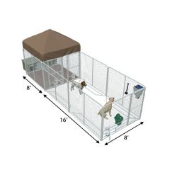 8' X 16' Ultimate Playzone W/Multiple 4' X 8' PRO Dog Kennels X2 & Cube Dog Houses 	