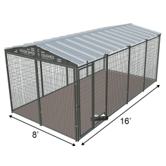 8' X 16' Ultimate PRO Boss Dog Kennel (Galvanized)