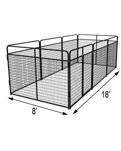 8' X 18' Basic Standard Dog Kennel (Powder-Coated)