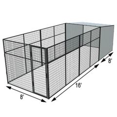 8' X 8' Vinyl Kennel Stall & 8' X 16' Welded Wire Dog Kennel (Basic)