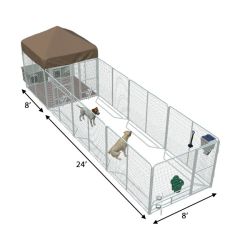 8' X 24' Ultimate Playzone W/Multiple 4' X 8' PRO Dog Kennels X2 & Cube Dog Houses 