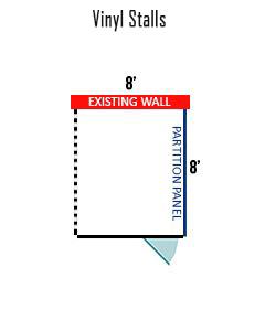 8' X 8' Multiple Vinyl No Back Dog Kennels ADDITIONAL STALLS
